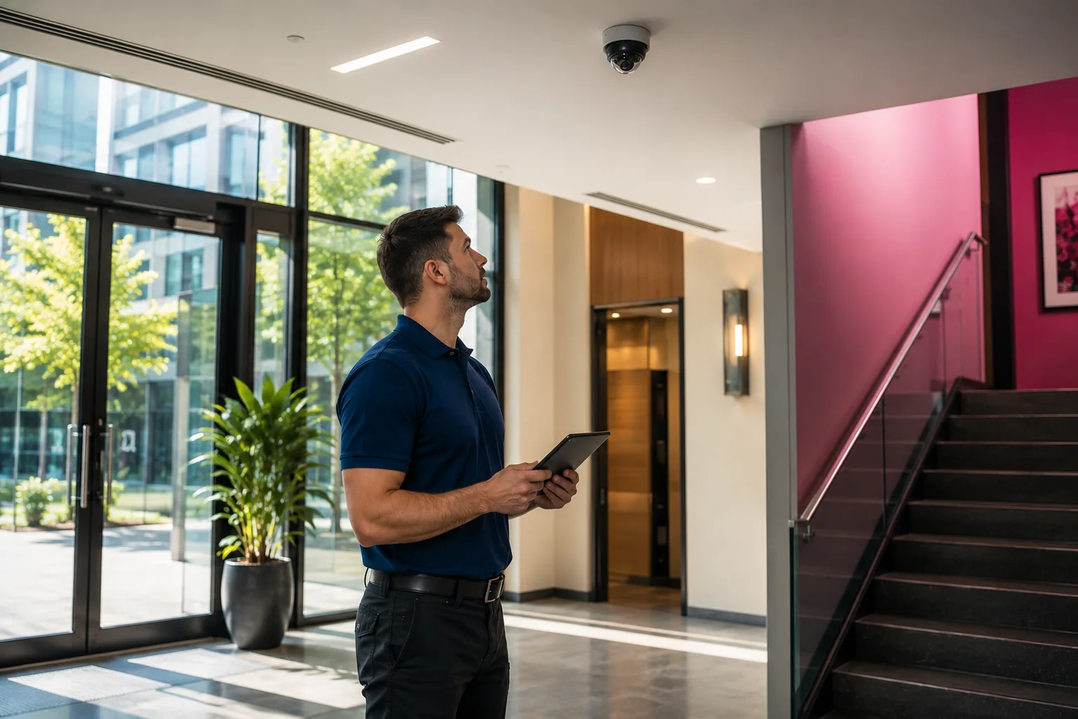Security engineer upgrading an existing security system